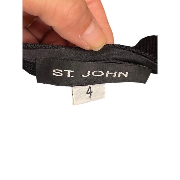 NWT St John Black Sequin Detail Hem Wool Blend Sleeveless Sweater Size 4 - Picture 4 of 5